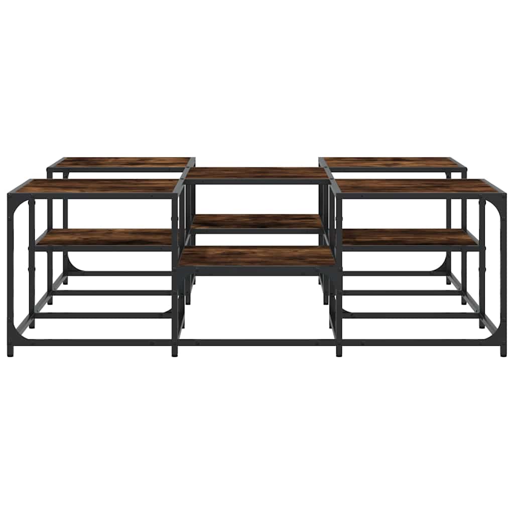 Tavolino Salotto Rovere Fumo 121x121x40 cm Legno Multistrato | homemem39