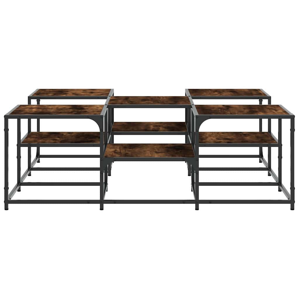 Tavolino Salotto Rovere Fumo 121x121x40 cm Legno Multistrato | homemem39