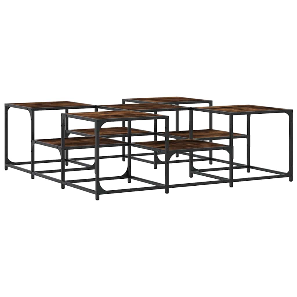 Tavolino Salotto Rovere Fumo 121x121x40 cm Legno Multistrato | homemem39
