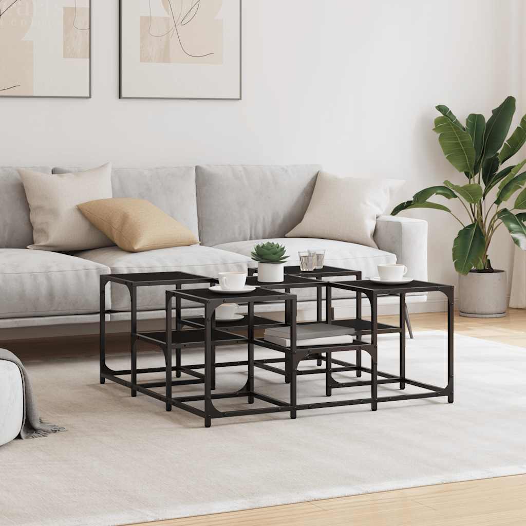 Tavolino da Salotto Nero 91x91x40 cm in Legno Multistrato | homemem39