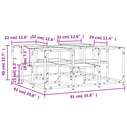 Tavolino da Salotto Rovere Marrone 91x91x40cm Legno Multistrato | homemem39