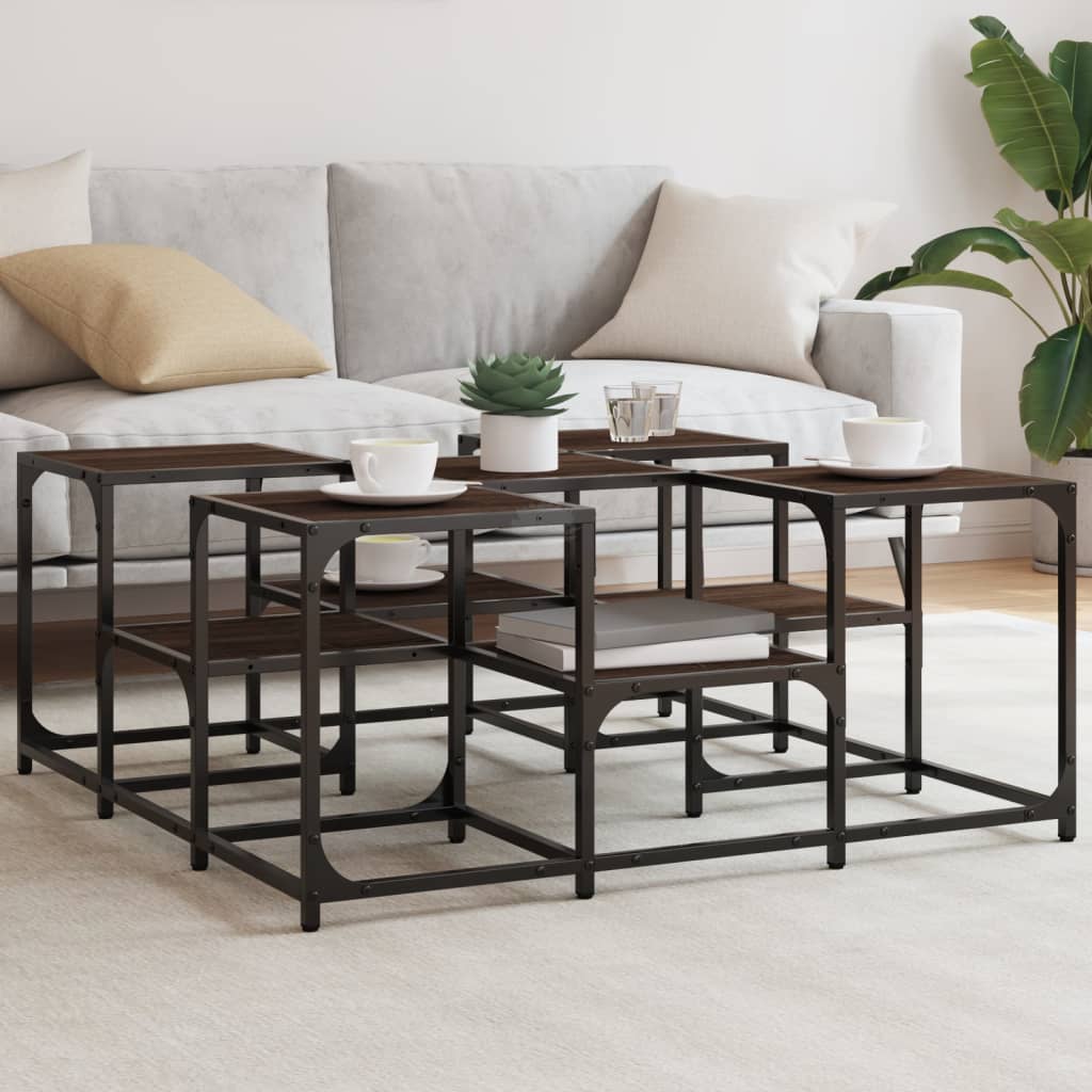 Tavolino da Salotto Rovere Marrone 91x91x40cm Legno Multistrato | homemem39