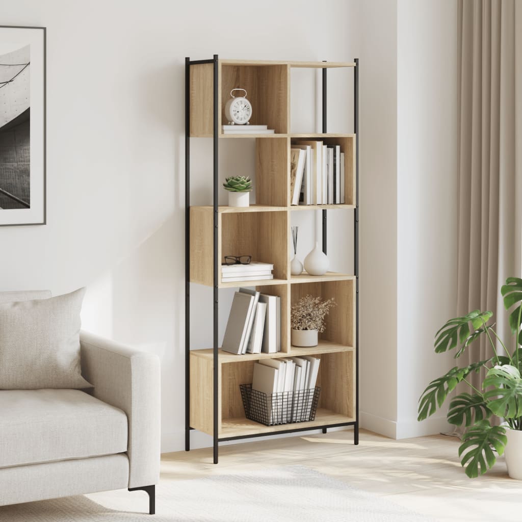 Libreria Rovere Sonoma 72x28x172 cm in Legno Multistrato