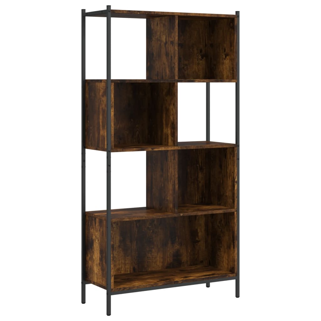 Libreria Rovere Fumo 72x28x172 cm in Legno Multistrato | homemem39