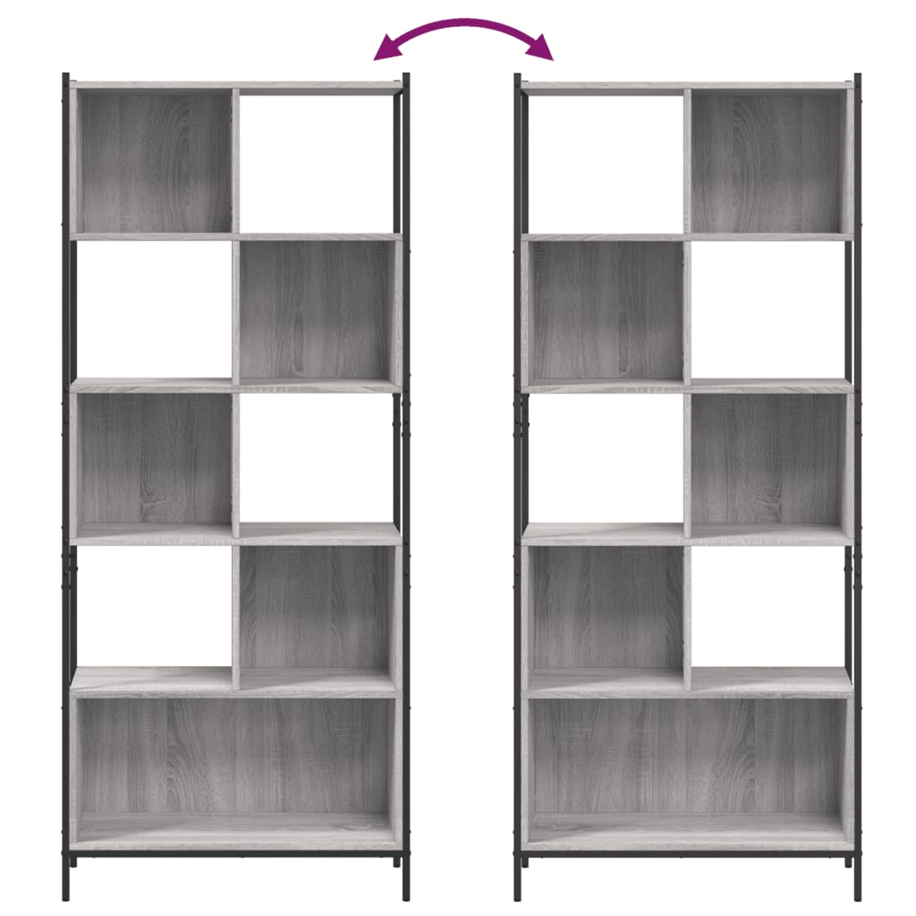 Libreria Grigio Sonoma 72x28x172 cm in Legno Multistrato | homemem39