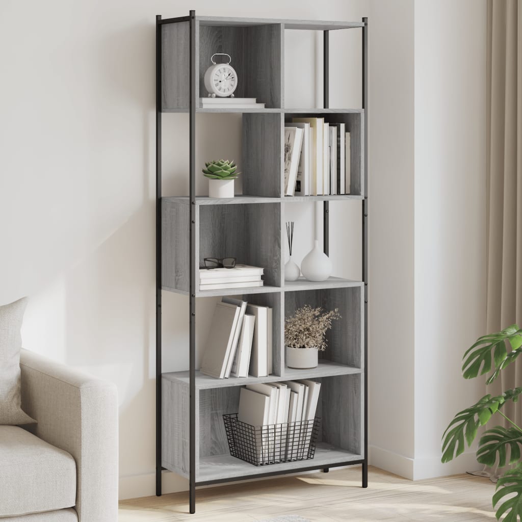 Libreria Grigio Sonoma 72x28x172 cm in Legno Multistrato | homemem39