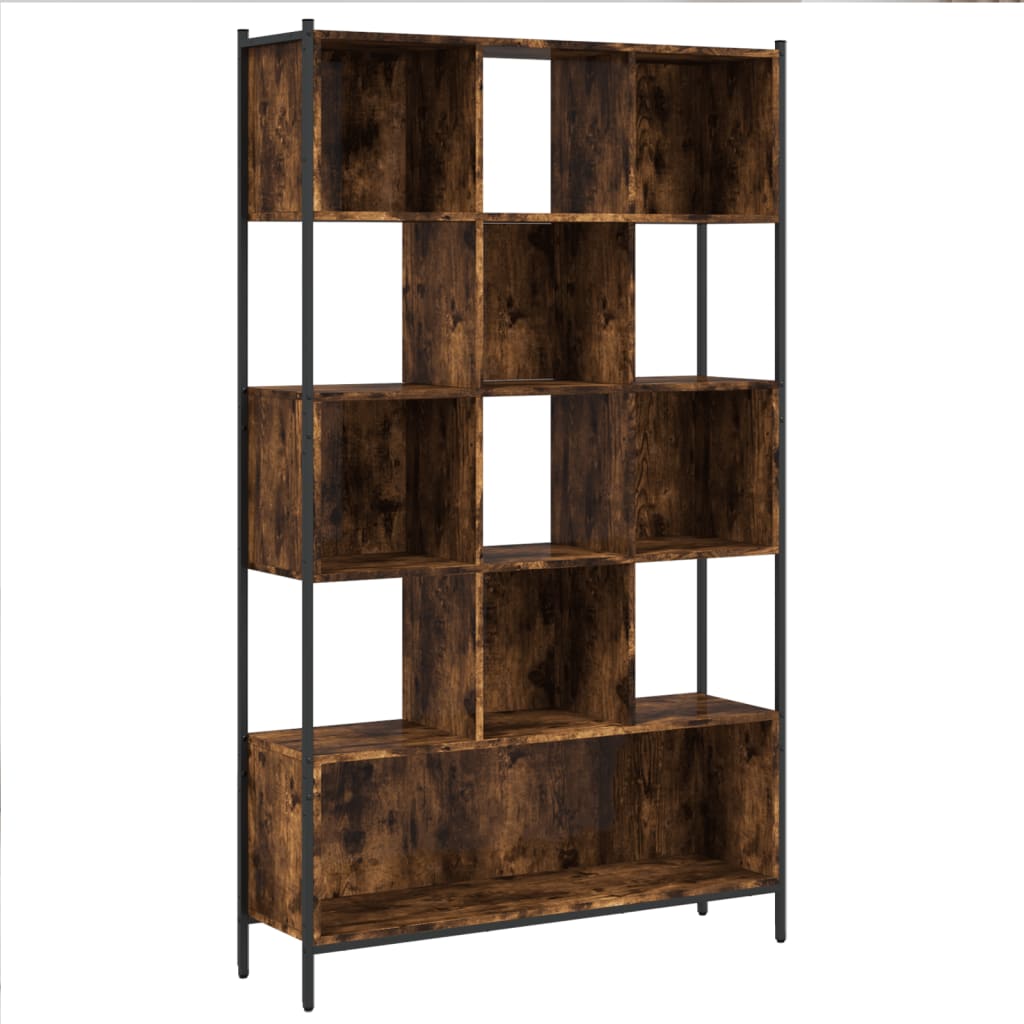 Libreria Rovere Fumo 102x28x172 cm in Legno Multistrato | homemem39