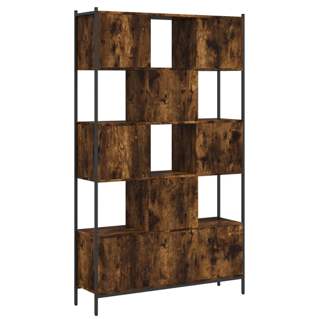 Libreria Rovere Fumo 102x28x172 cm in Legno Multistrato | homemem39
