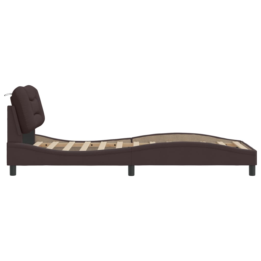 Giroletto senza Materasso Marrone Scuro 80x200 cm Tessuto