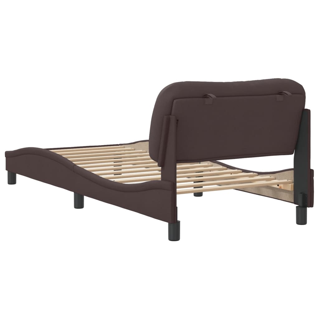 Giroletto senza Materasso Marrone Scuro 80x200 cm Tessuto