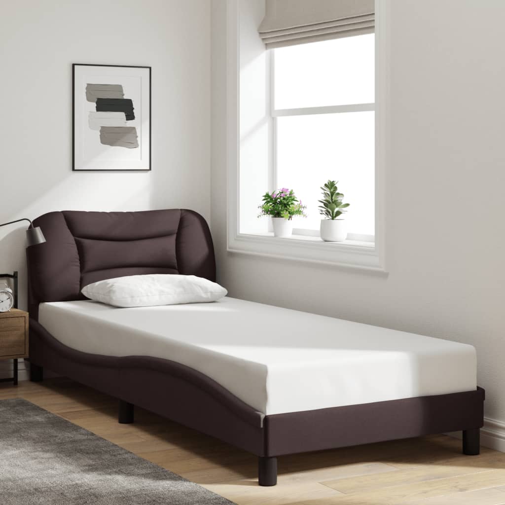 Giroletto senza Materasso Marrone Scuro 80x200 cm Tessuto