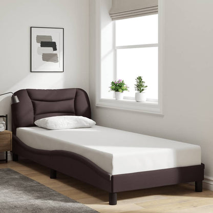 Giroletto senza Materasso Marrone Scuro 80x200 cm Tessuto