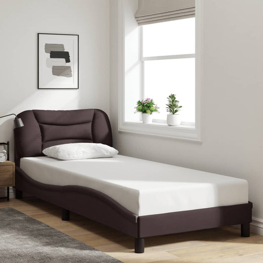 Giroletto senza Materasso Marrone Scuro 80x200 cm Tessuto