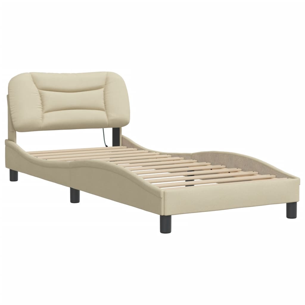 Giroletto senza Materasso Crema 80x200 cm in Tessuto