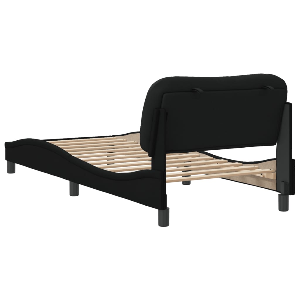 Giroletto senza Materasso Nero 90x190 cm in Tessuto