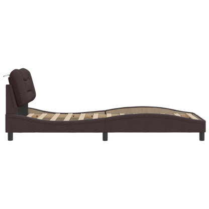 Giroletto senza Materasso Marrone Scuro 90x190 cm Tessuto