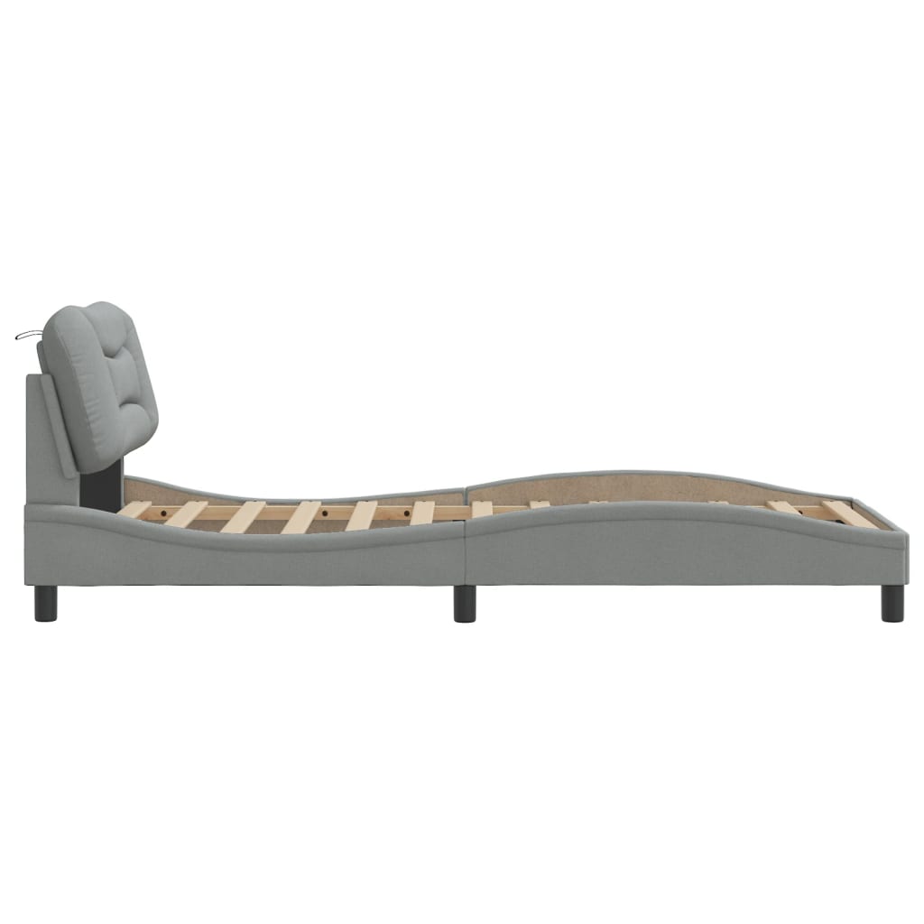 Giroletto senza Materasso Grigio Chiaro 90x200 cm Tessuto