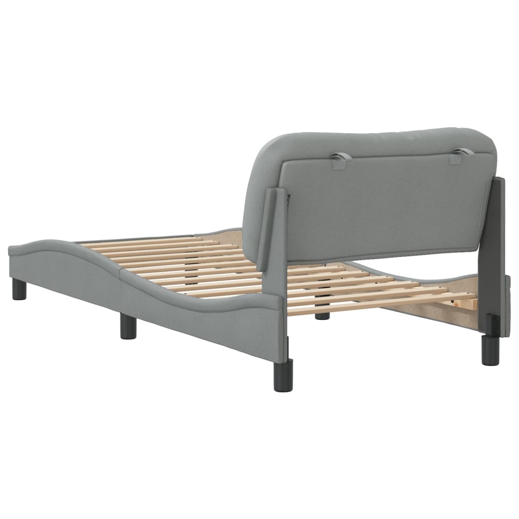 Giroletto senza Materasso Grigio Chiaro 90x200 cm Tessuto