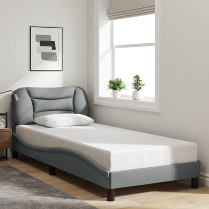 Giroletto senza Materasso Grigio Chiaro 90x200 cm Tessuto