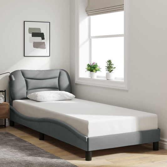 Giroletto senza Materasso Grigio Chiaro 90x200 cm Tessuto