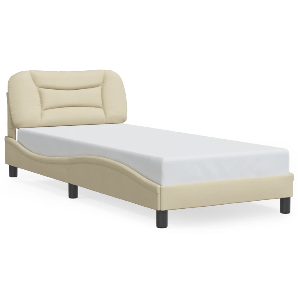 Giroletto senza Materasso Crema 90x200 cm in Tessuto