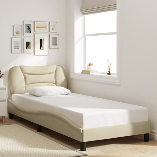 Giroletto senza Materasso Crema 90x200 cm in Tessuto