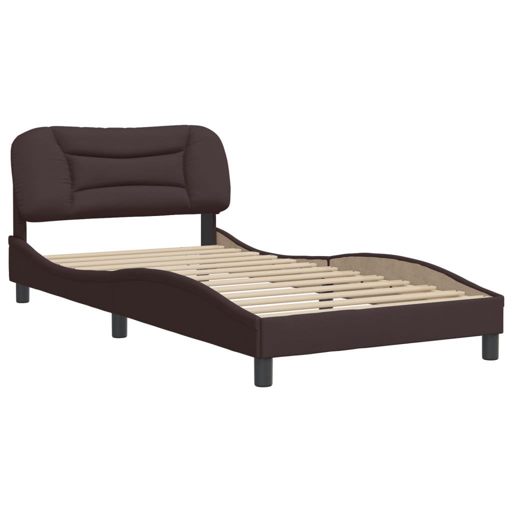 Giroletto senza Materasso Marrone Scuro 100x200 cm Tessuto