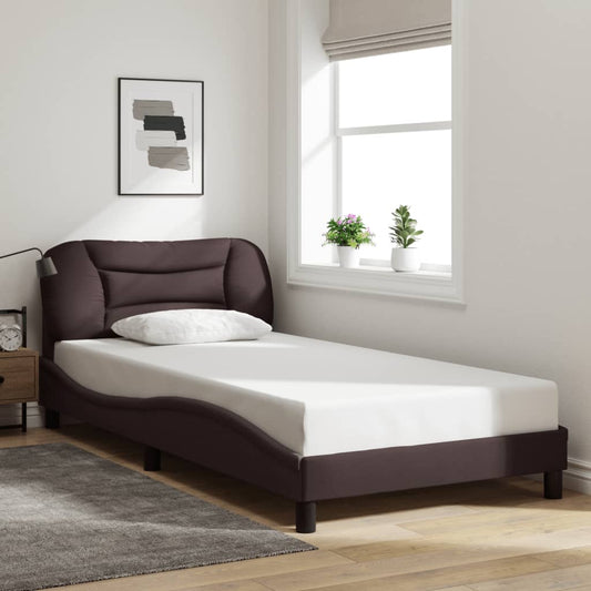 Giroletto senza Materasso Marrone Scuro 100x200 cm Tessuto