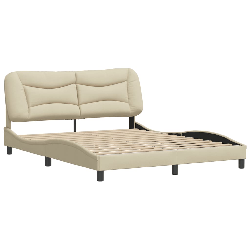Giroletto senza Materasso Crema 160x200 cm in Tessuto