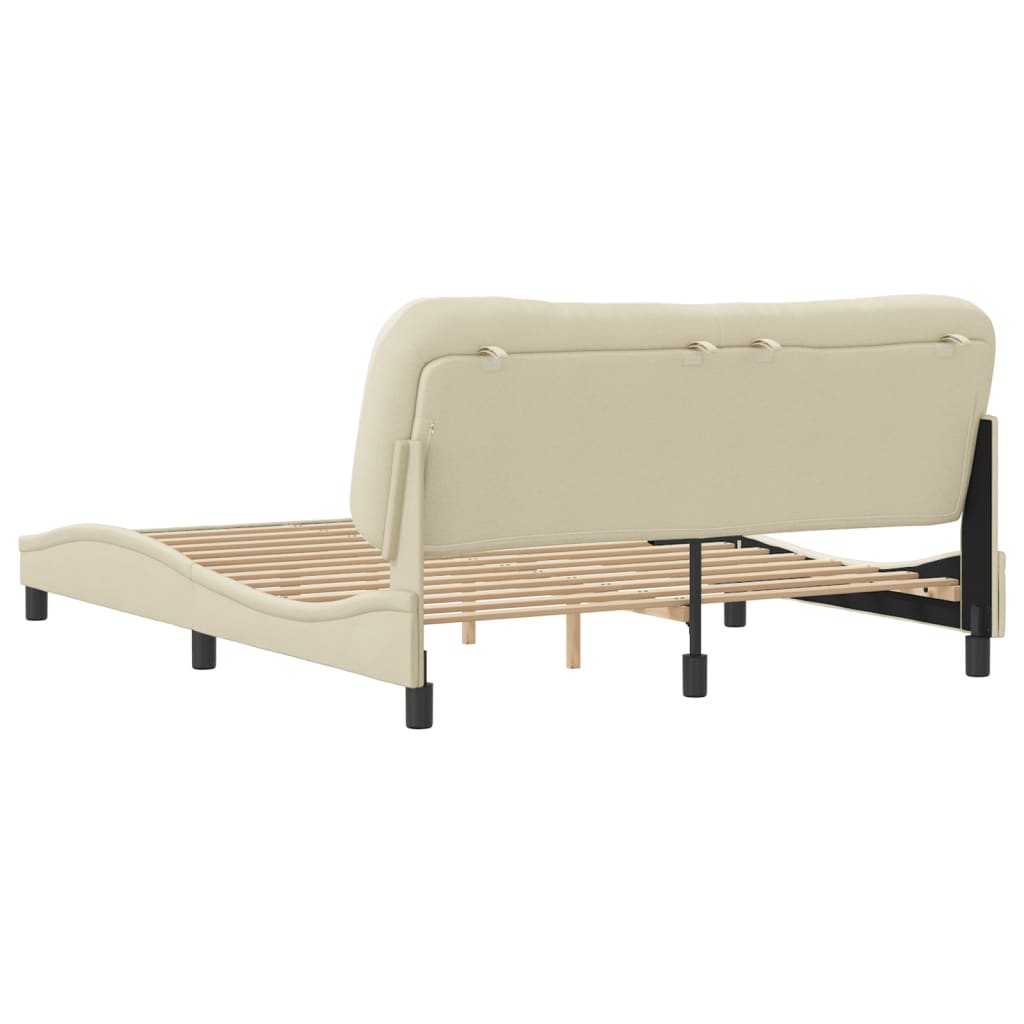 Giroletto senza Materasso Crema 160x200 cm in Tessuto