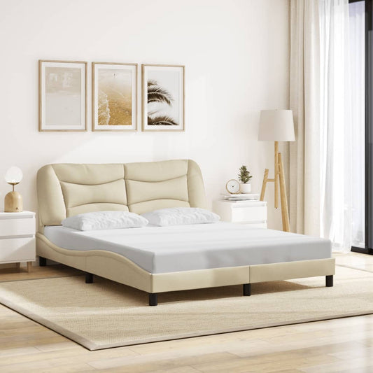 Giroletto senza Materasso Crema 160x200 cm in Tessuto