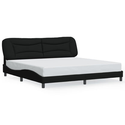 Giroletto senza Materasso Nero 200x200 cm in Tessuto