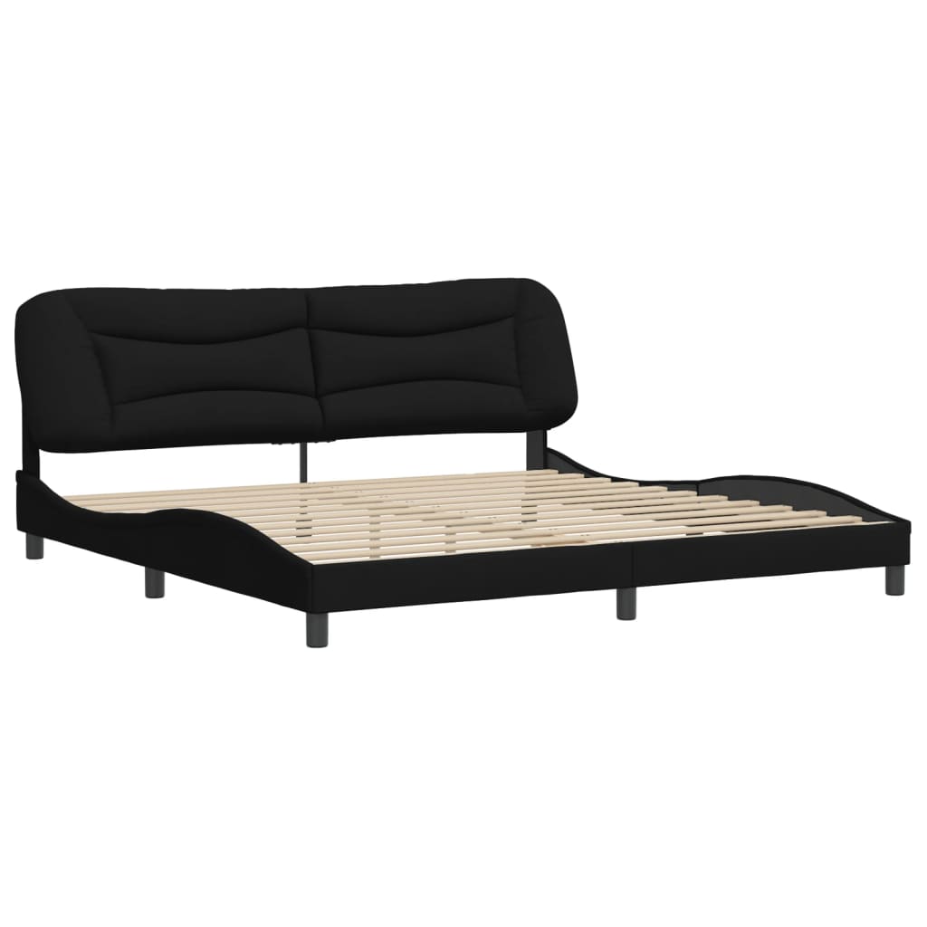 Giroletto senza Materasso Nero 200x200 cm in Tessuto