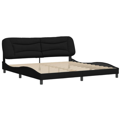 Giroletto senza Materasso Nero 200x200 cm in Tessuto