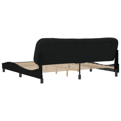 Giroletto senza Materasso Nero 200x200 cm in Tessuto