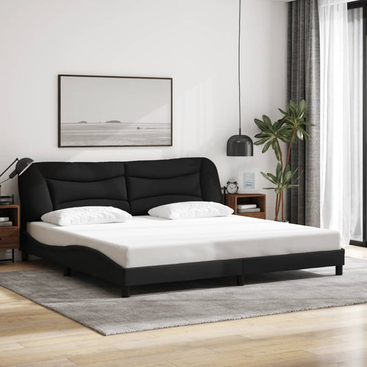 Giroletto senza Materasso Nero 200x200 cm in Tessuto