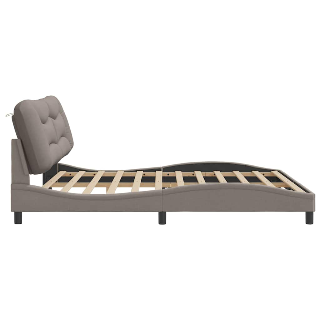 Giroletto senza Materasso Hvar Tortora 200x200 cm in Tessuto | homemem39
