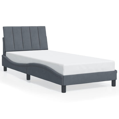 Giroletto senza Materasso Grigio Scuro 80x200 cm Velluto