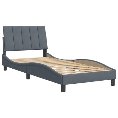 Giroletto senza Materasso Grigio Scuro 80x200 cm Velluto