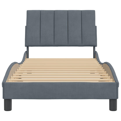 Giroletto senza Materasso Grigio Scuro 80x200 cm Velluto