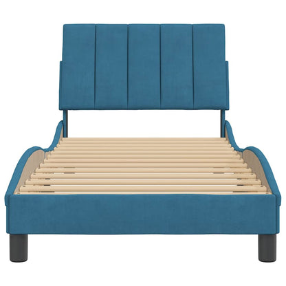 Giroletto senza Materasso Hanko Blu 80x200 cm in Velluto | homemem39