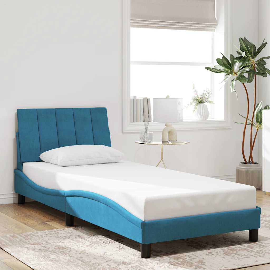 Giroletto senza Materasso Hanko Blu 80x200 cm in Velluto | homemem39