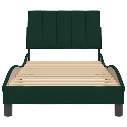 Giroletto senza Materasso Hanko Verde Scuro 90x190 cm in Velluto | homemem39