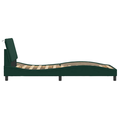 Giroletto senza Materasso Hanko Verde Scuro 90x190 cm in Velluto | homemem39