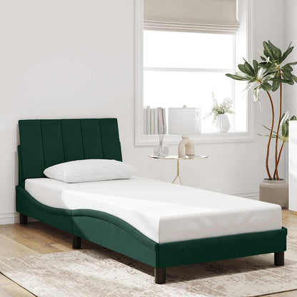 Giroletto senza Materasso Hanko Verde Scuro 90x190 cm in Velluto | homemem39
