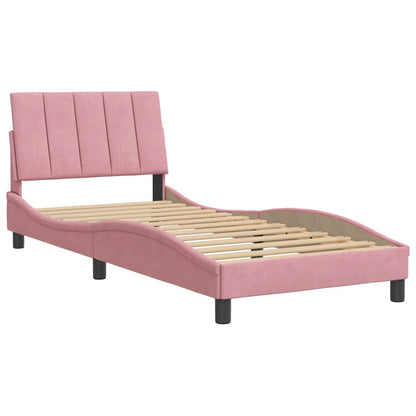 Giroletto con Testiera Rosa 90x190 cm in Velluto