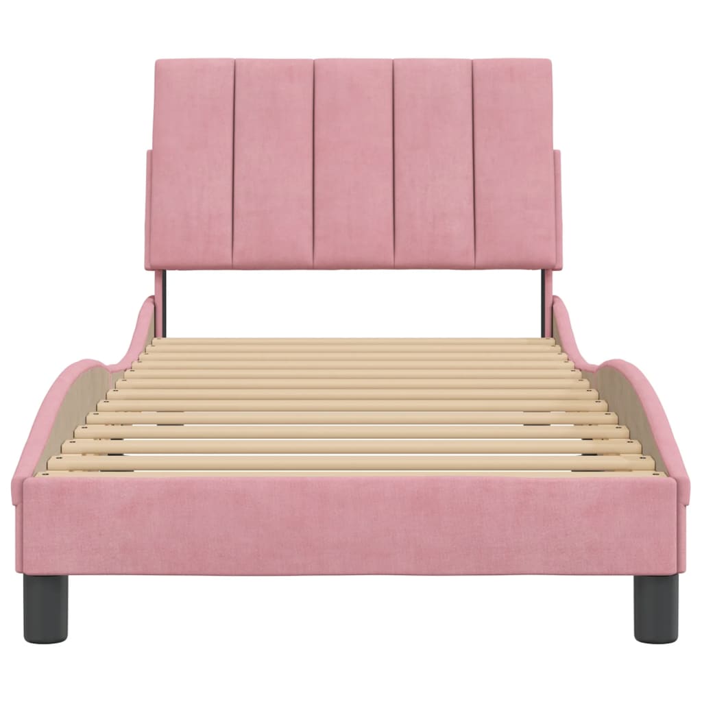 Giroletto con Testiera Rosa 90x190 cm in Velluto