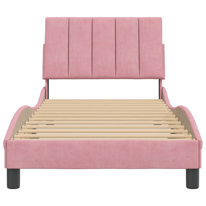 Giroletto con Testiera Rosa 90x190 cm in Velluto