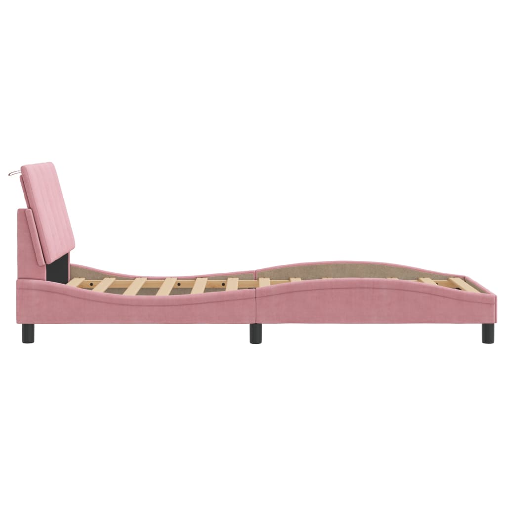 Giroletto con Testiera Rosa 90x190 cm in Velluto