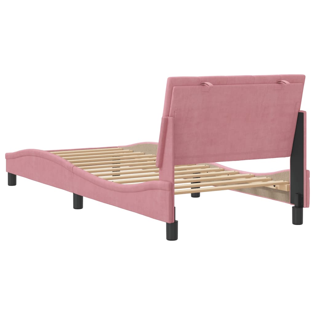 Giroletto con Testiera Rosa 90x190 cm in Velluto